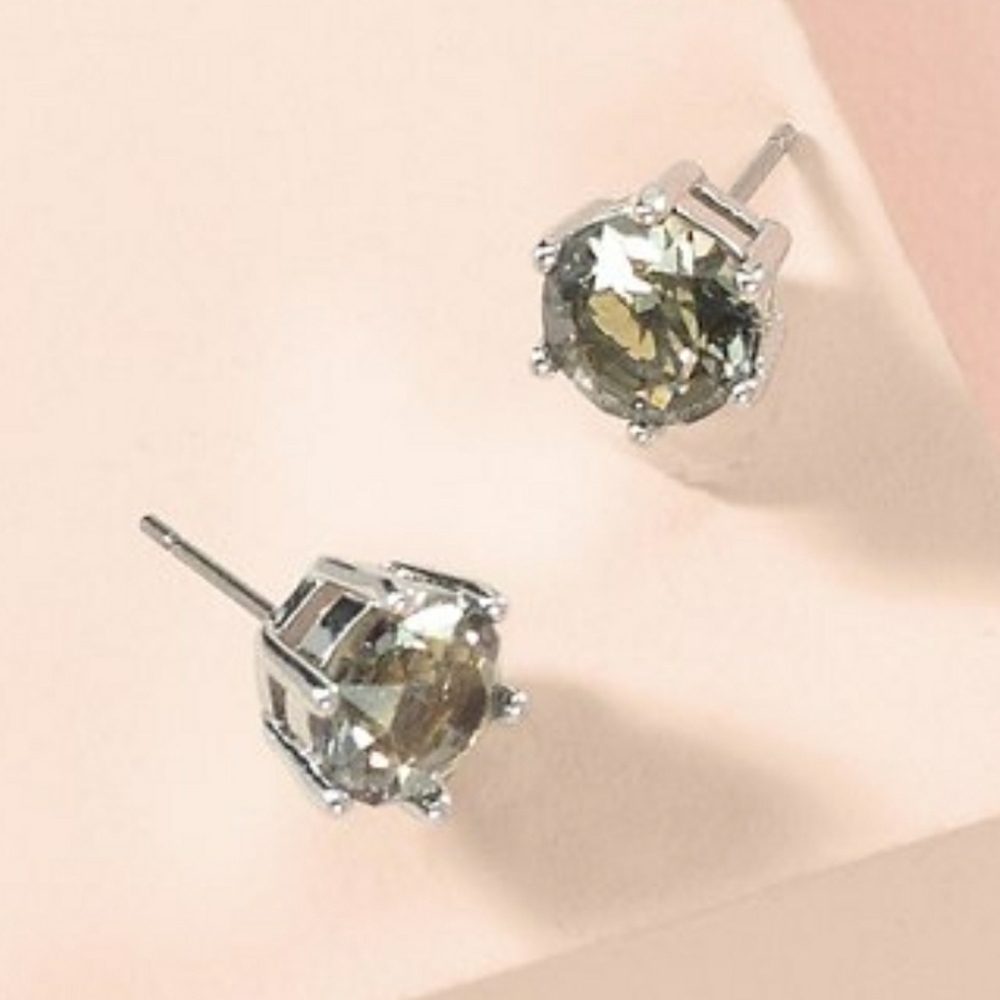 Stella & Dot Sparkle Studs with a smoky stone